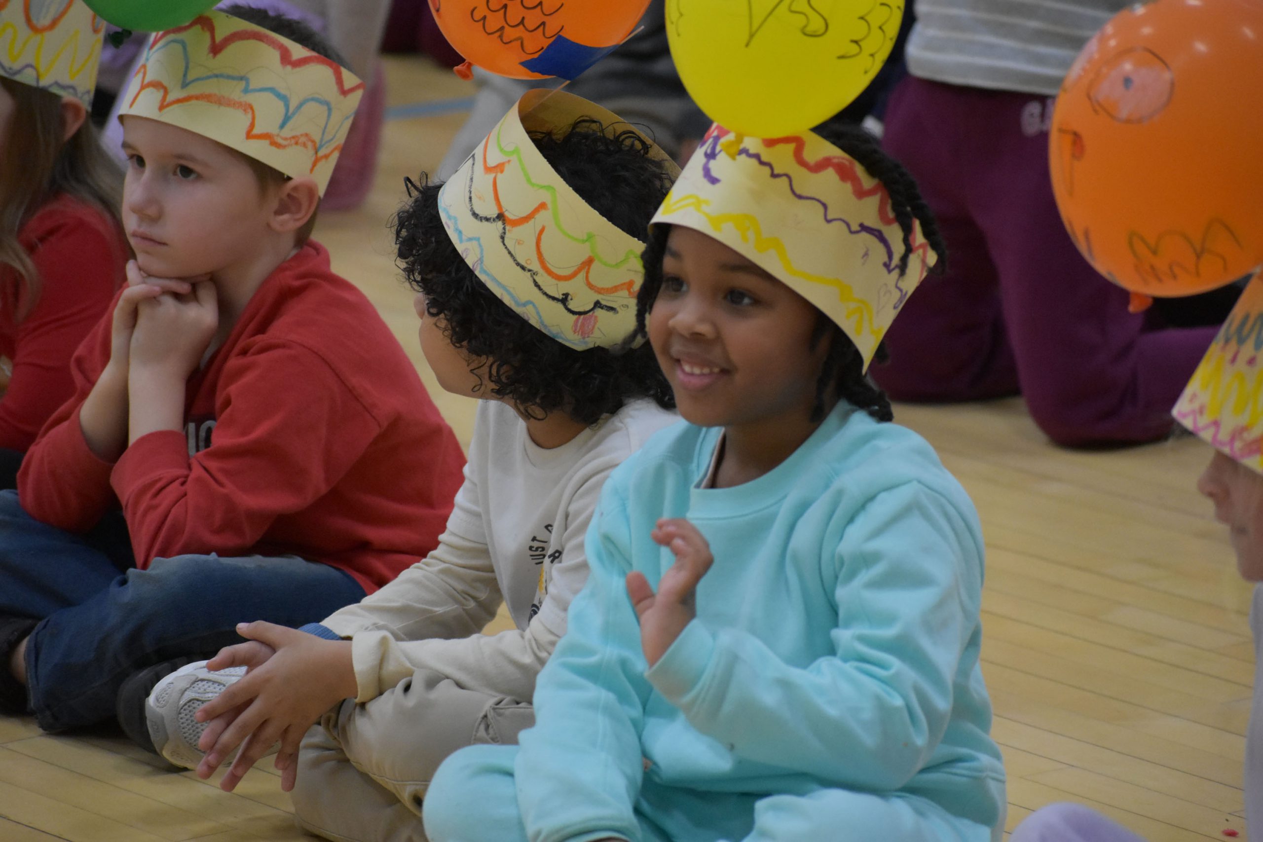 Students at Thanksgiving assembly