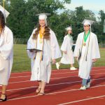 Members of the Class of 2021 walk at graduation