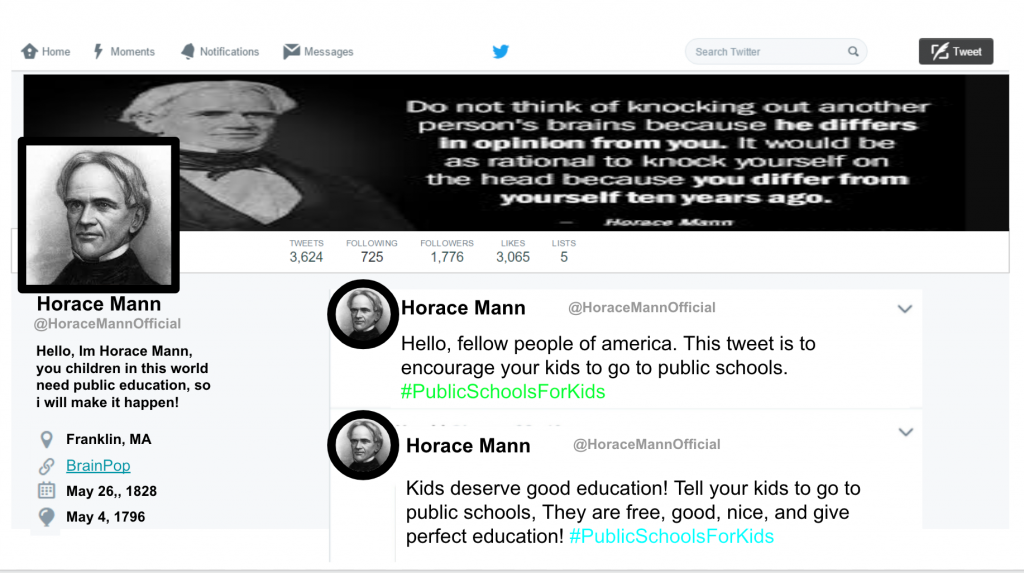 Twitter page screenshot featuring the profile of a social reformer
