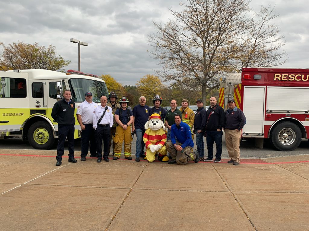 Firefighters and Sparky the Fire Dog