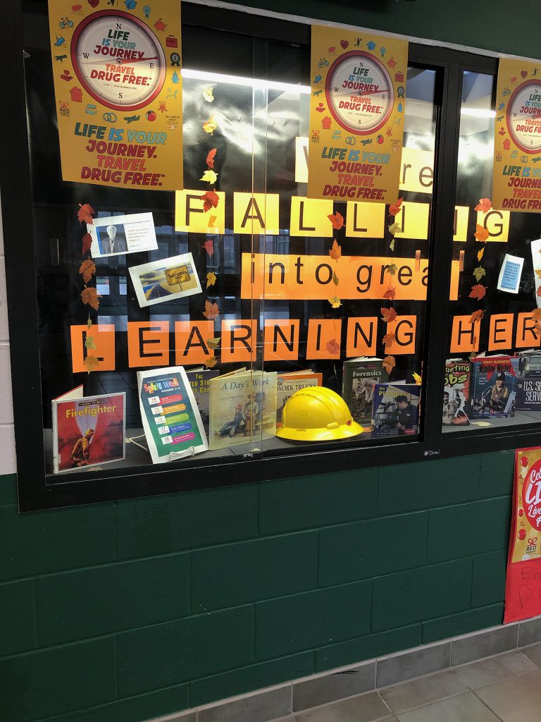 Career display by Herkimer Elementary Library