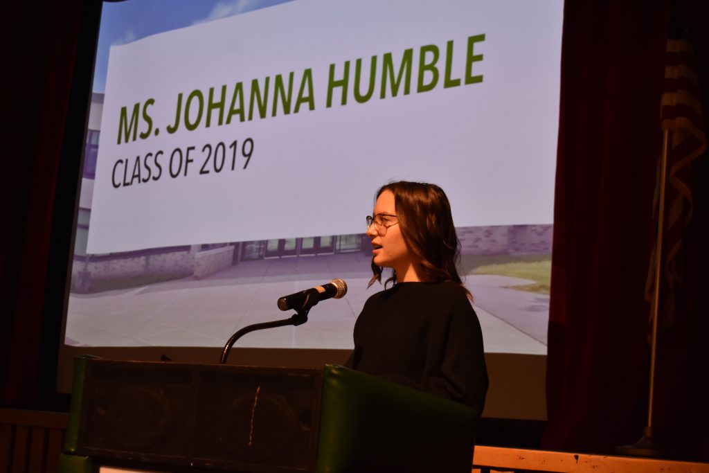 Johanna Humble speaking at ceremony