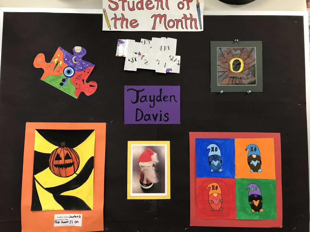 Artwork by Art Student of the Month for March 2023 Jayden Davis