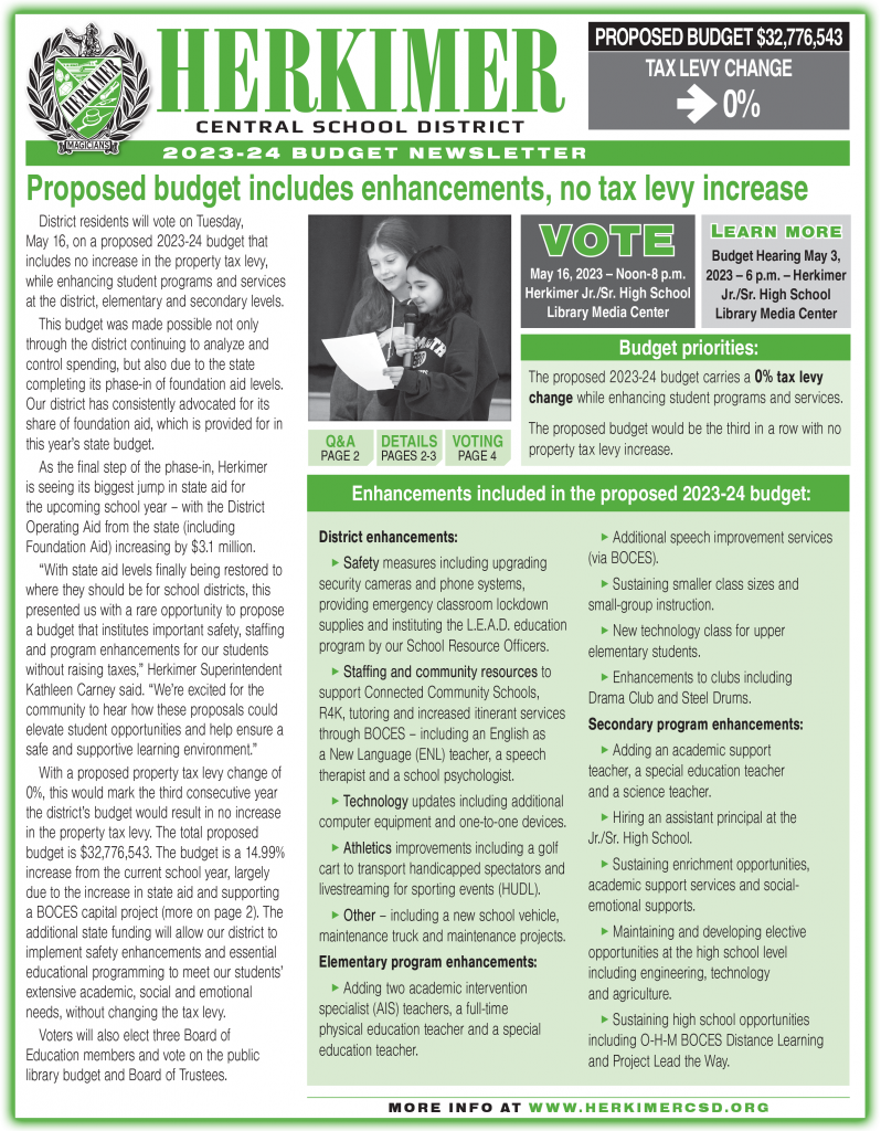 2023-24 Budget Newsletter Cover