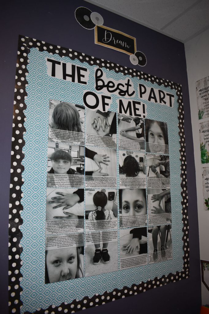 The Best Part of Me wall display in Barb Macri's classroom