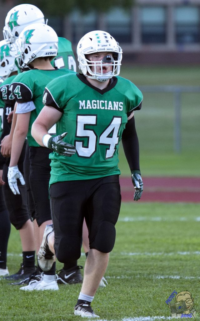 Herkimer senior Michael Goodson on the football field