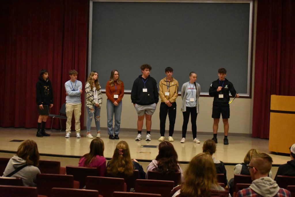 Herkimer students on stage at the 2023 Herkimer County Youth Summit