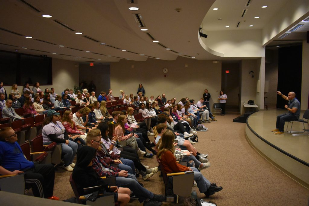 Inspirational speaker Juan Cangas speaks to local students at Youth Summit