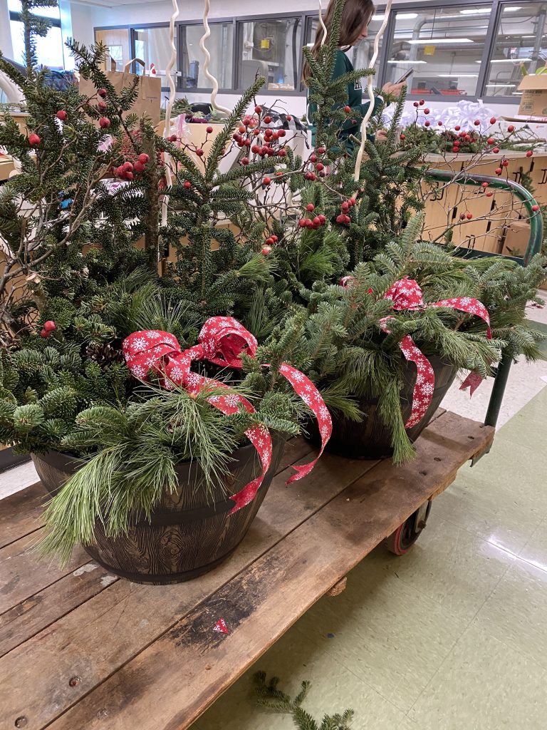 Holiday arrangements made by landscape design students