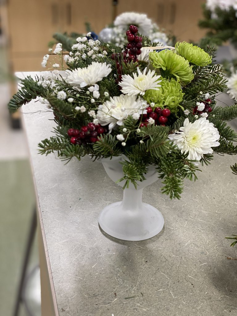 Holiday centerpiece made by agriculture students