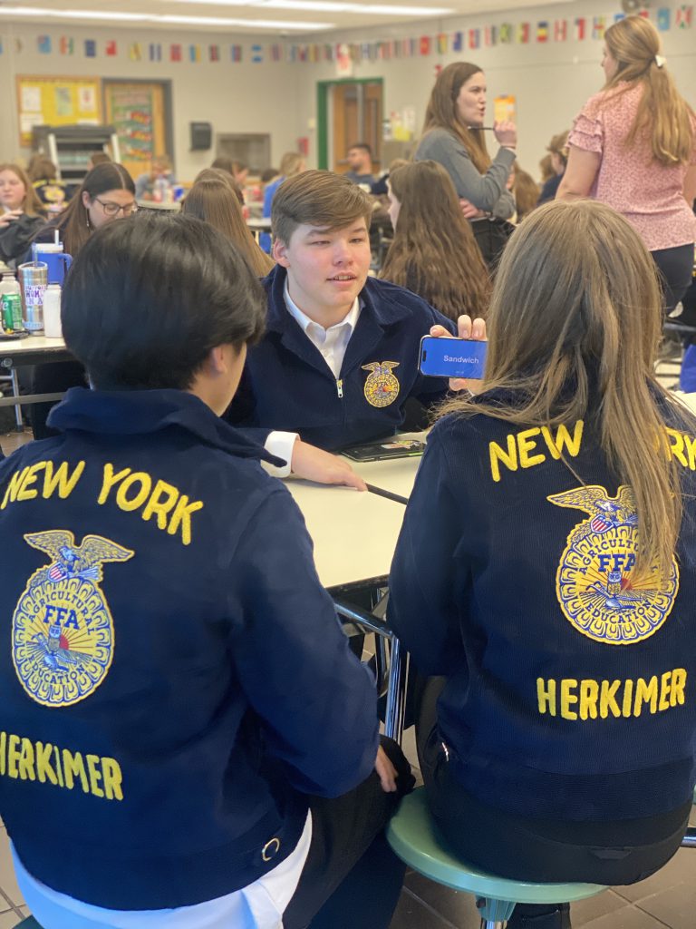 Herkimer FFA members playing a game at state leadership event and competition