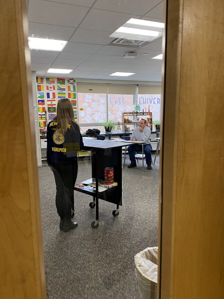 Herkimer FFA member presenting at state leadership event and competition