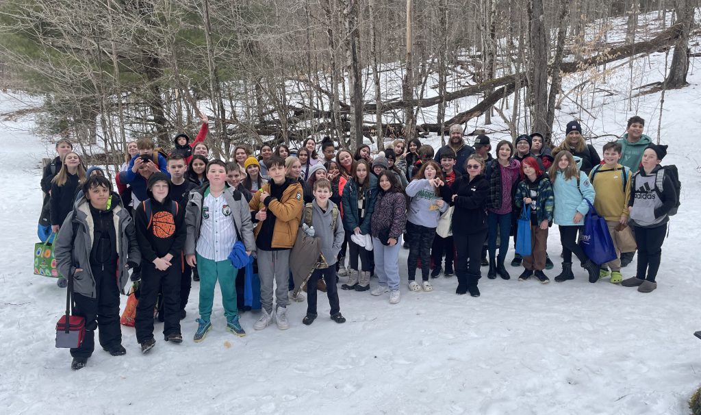 Sixth graders on field trip to Black River Education Center.