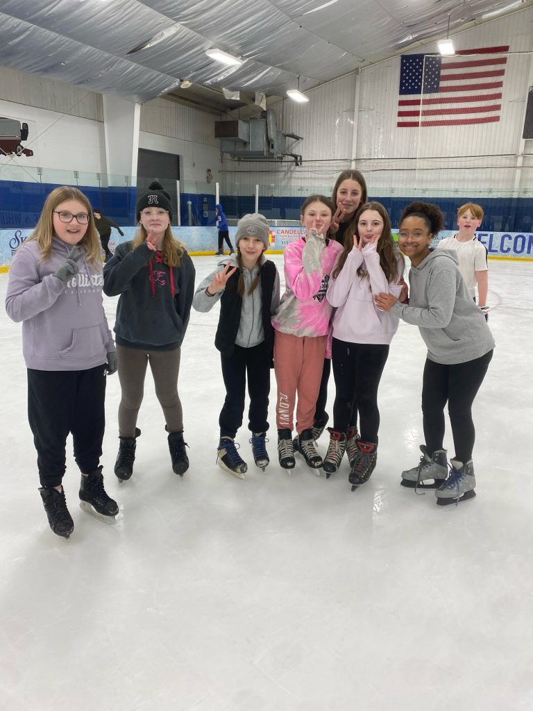 Seventh graders on field trip to Whitestown Ice Rink.