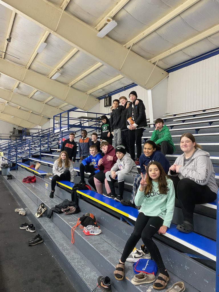 Seventh graders on field trip to Whitestown Ice Rink.