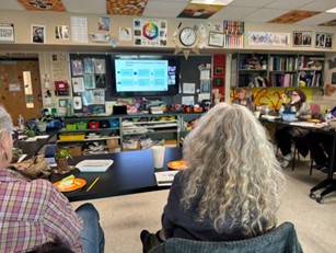 Art teachers at art workshop in classroom