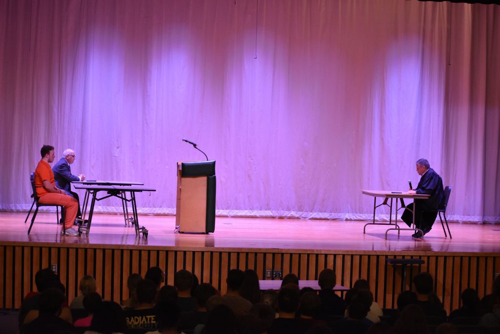 Mock trial on stage