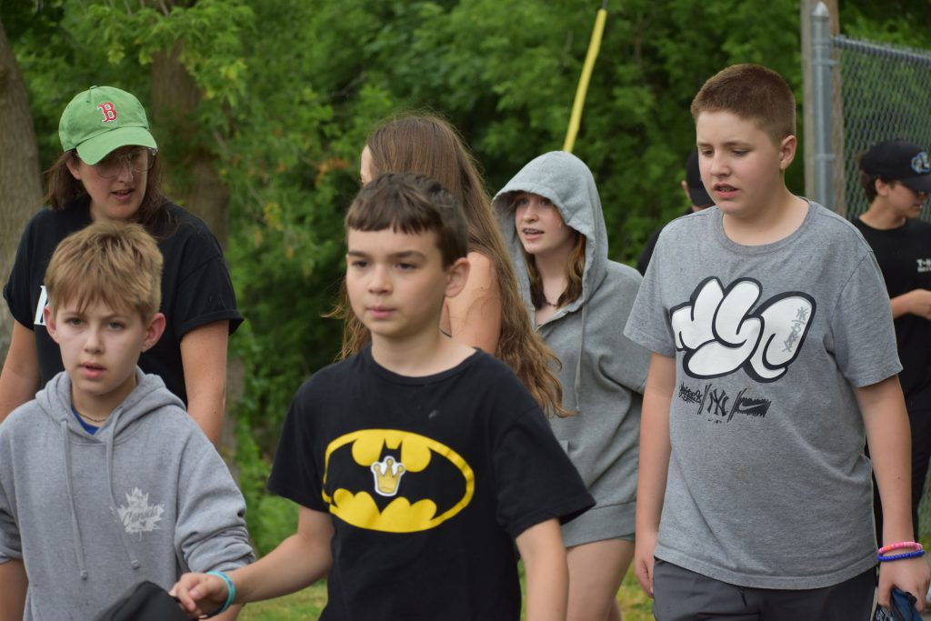Middle school students on a school walk