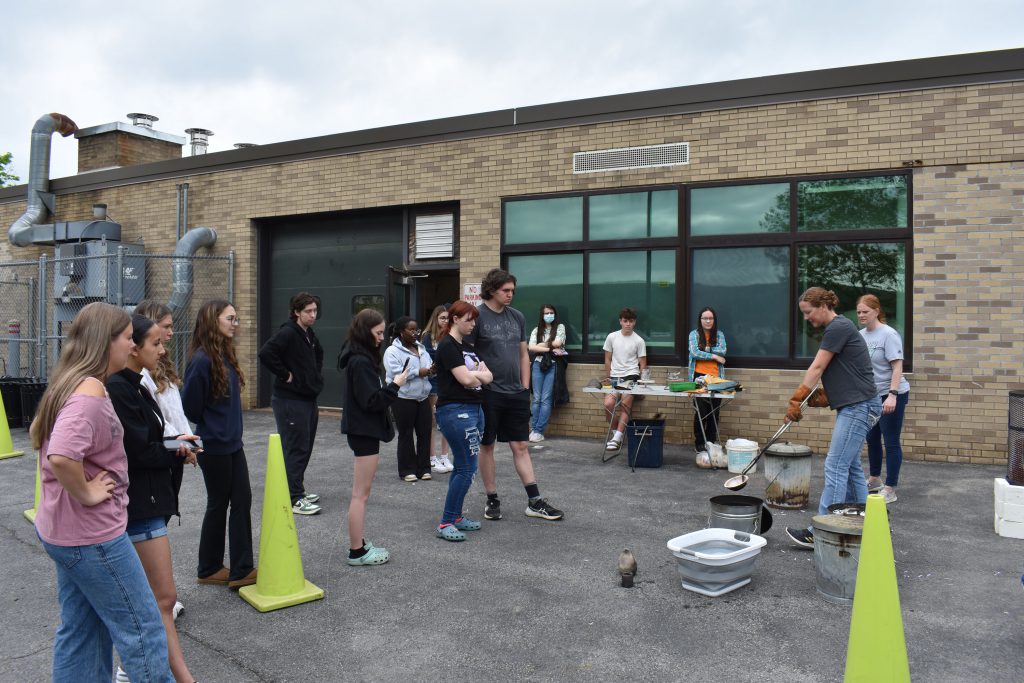 Raku firing workshop with art teachers and students