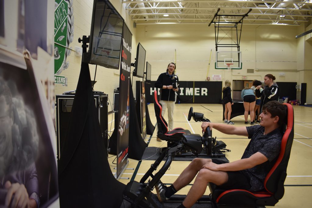 Student driving texting challenge from Save a Life Tour