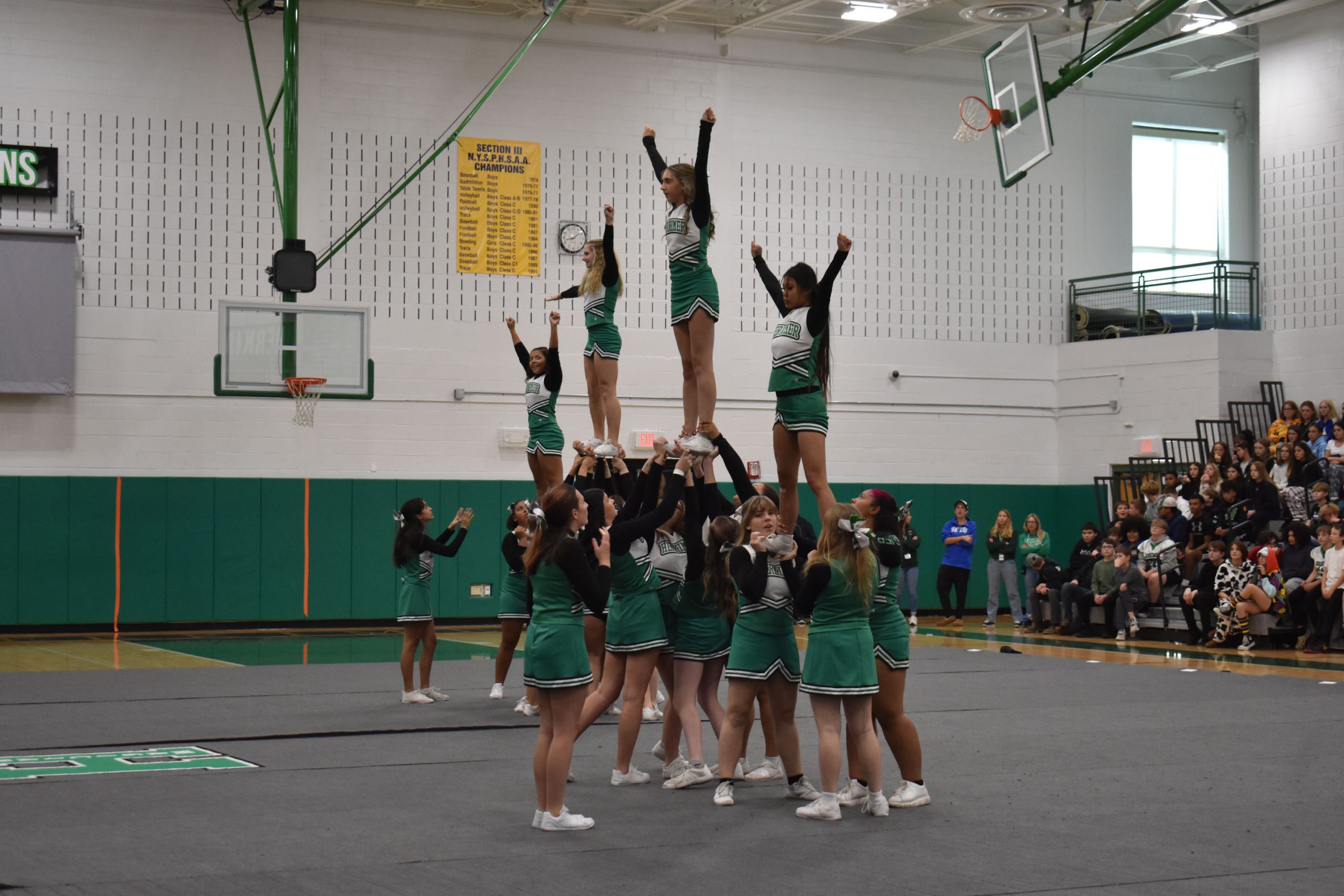 Cheerleaders at pep rally