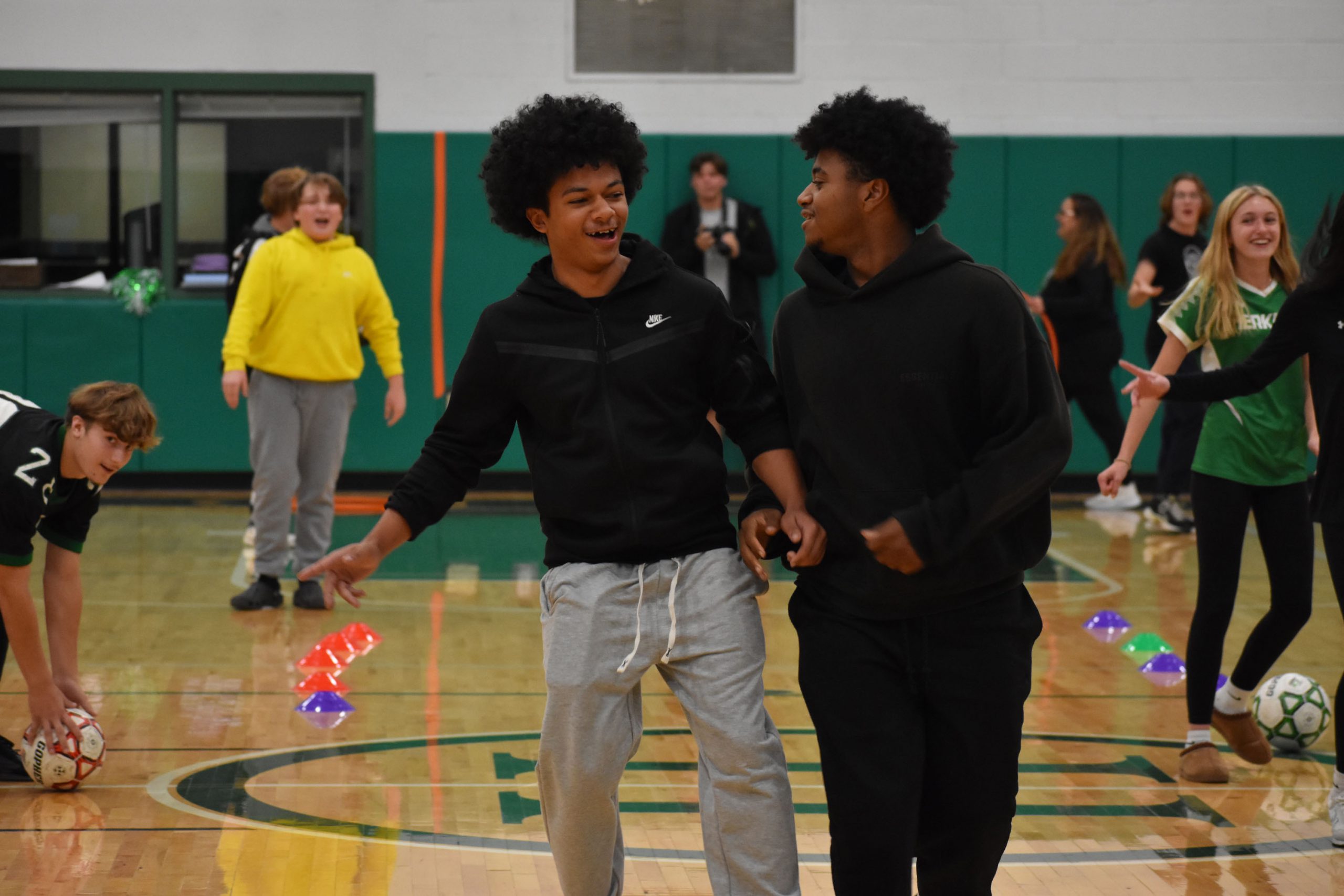 Students competing in pep rally event