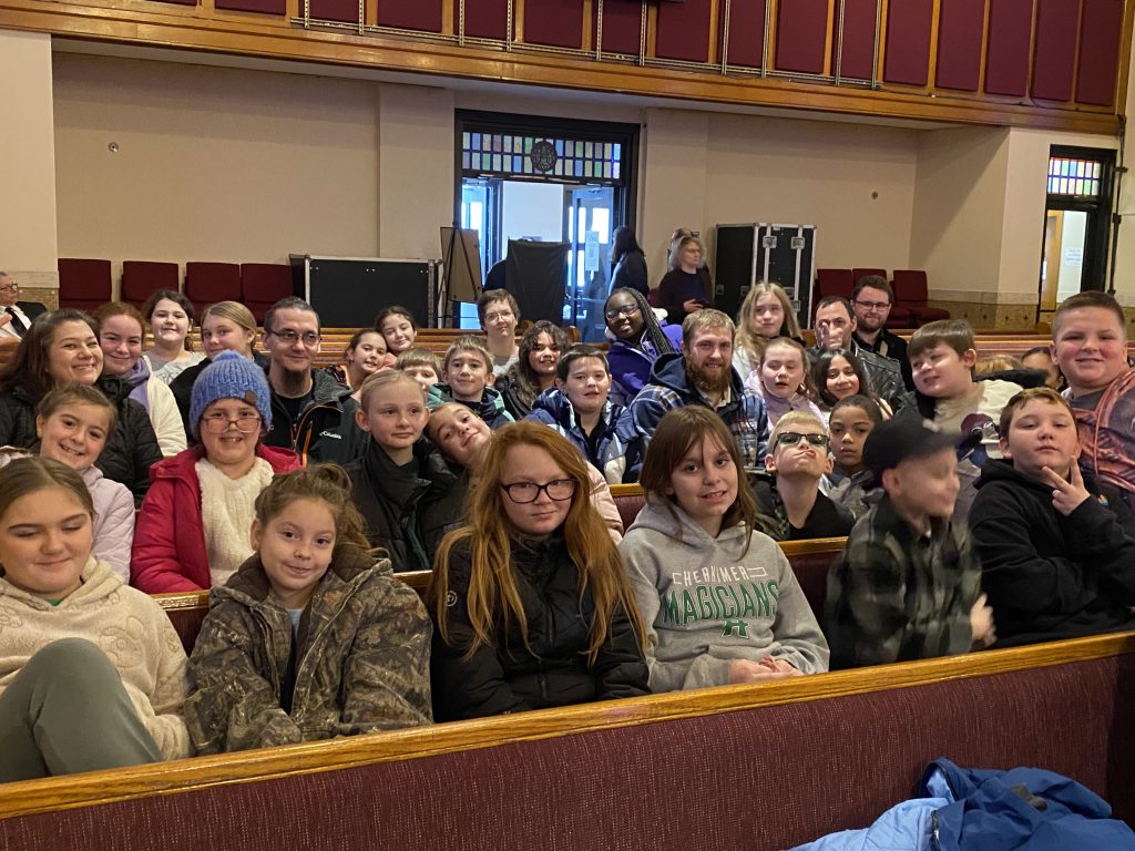 Elementary music students at orchestra