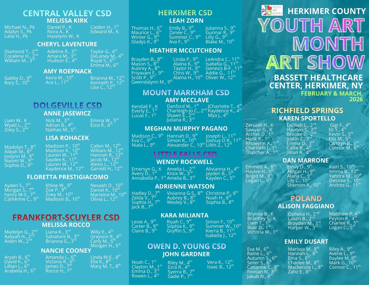 Herkimer County Youth Art Month Art Show celebrates student creativity ...