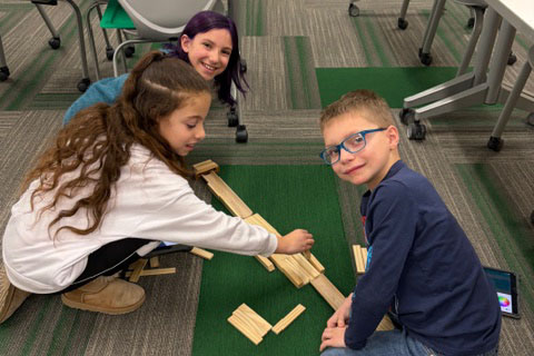 Students working together on project