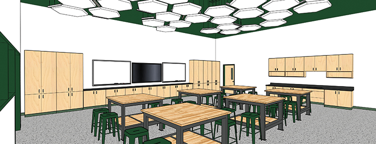 Rendering of new STEAM classroom