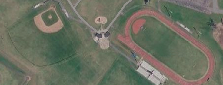 Satellite image of sports fields