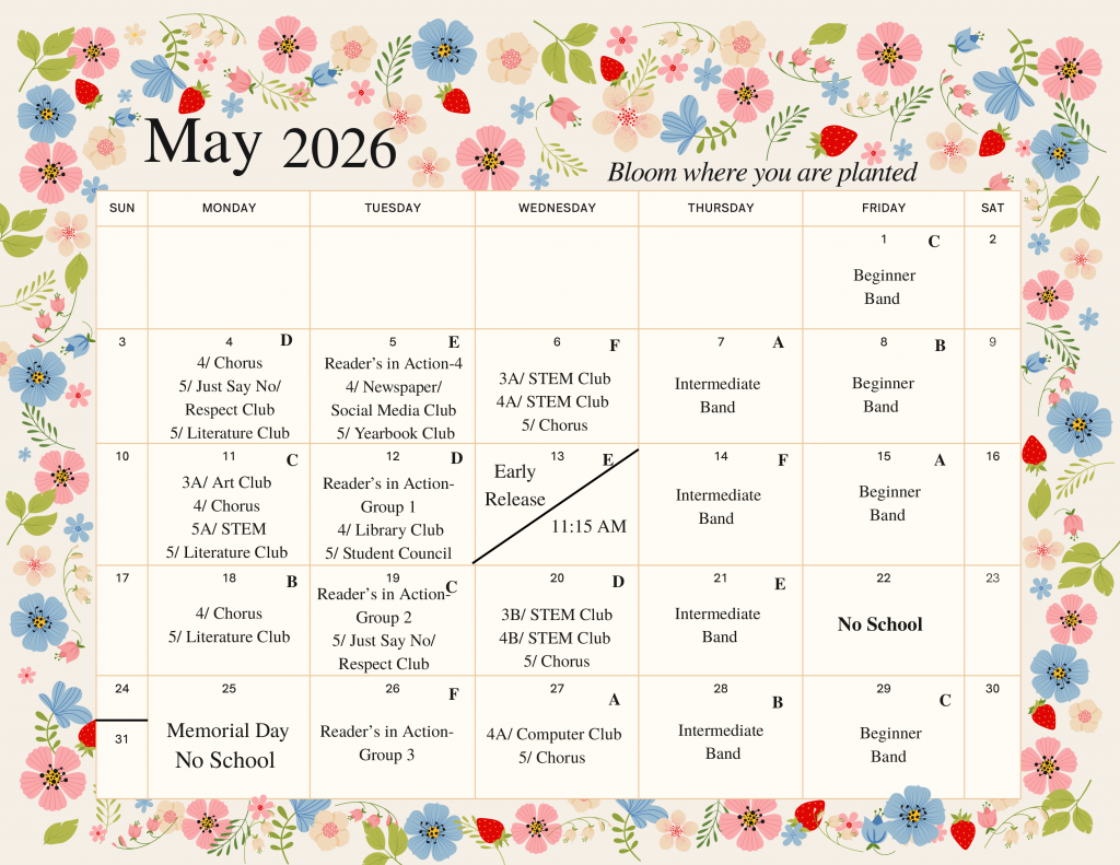 May A-F Calendar 2026
