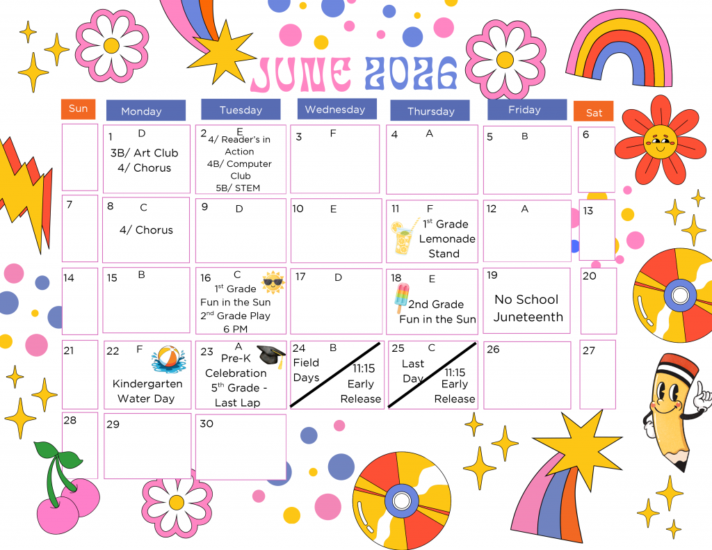 June A-F Calendar 2026