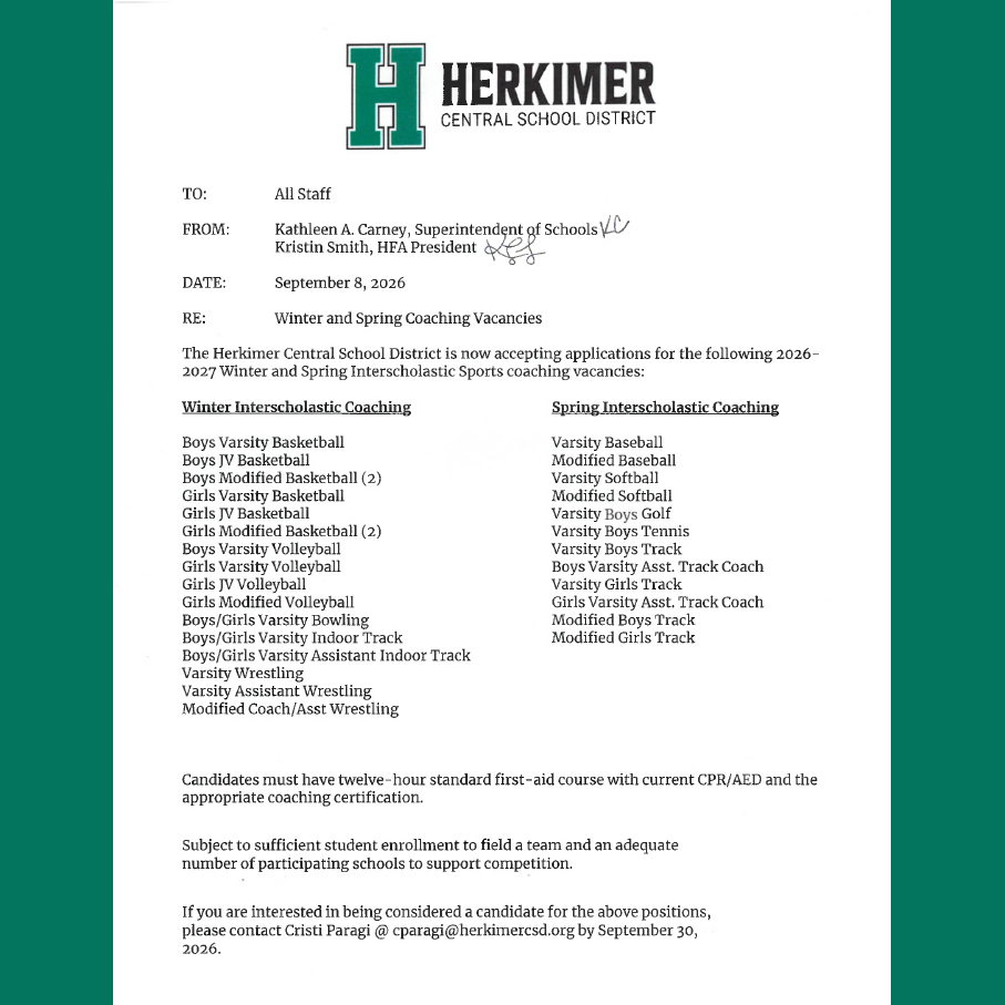 Winter and Spring sports coaching vacancies