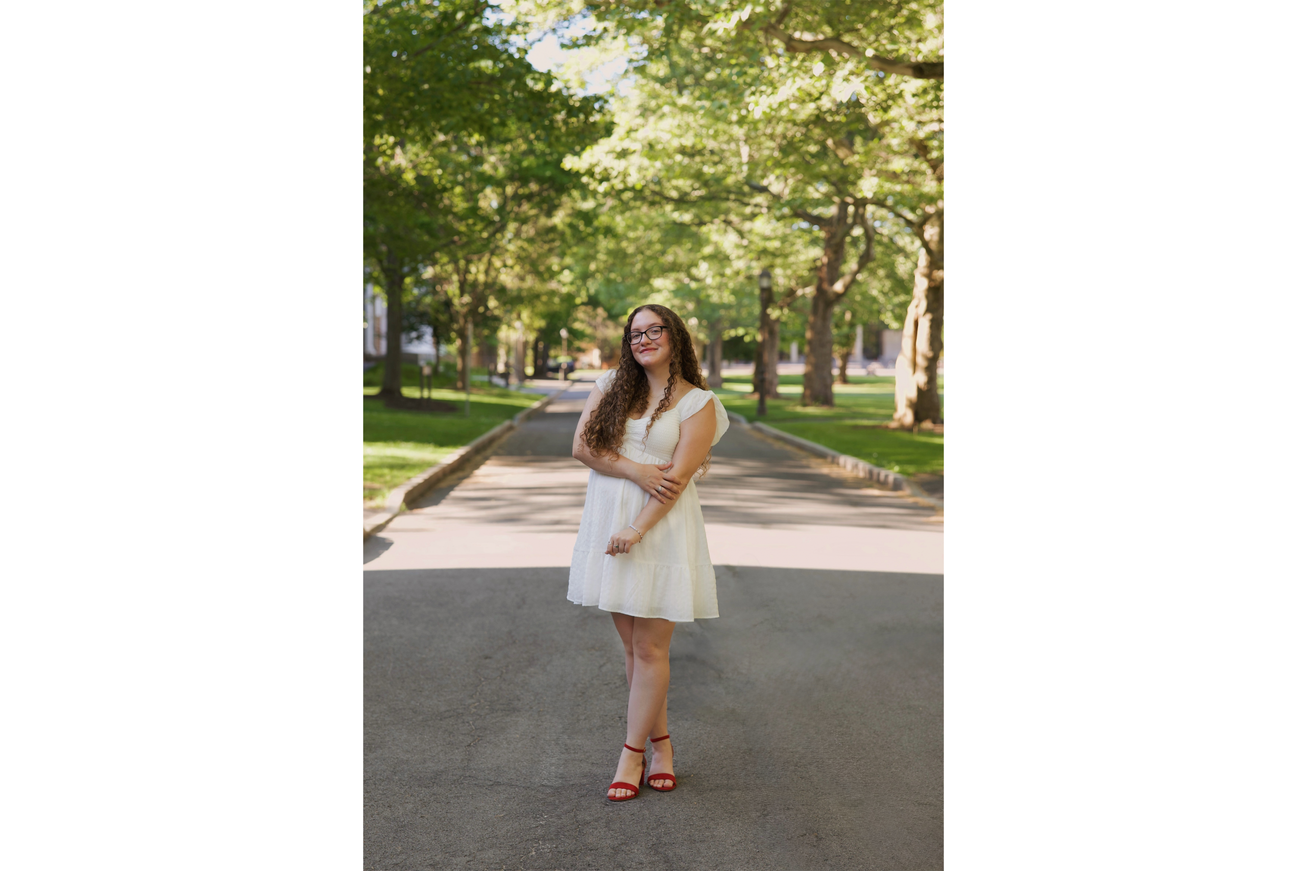Alisa Labuz outside with trees behind her